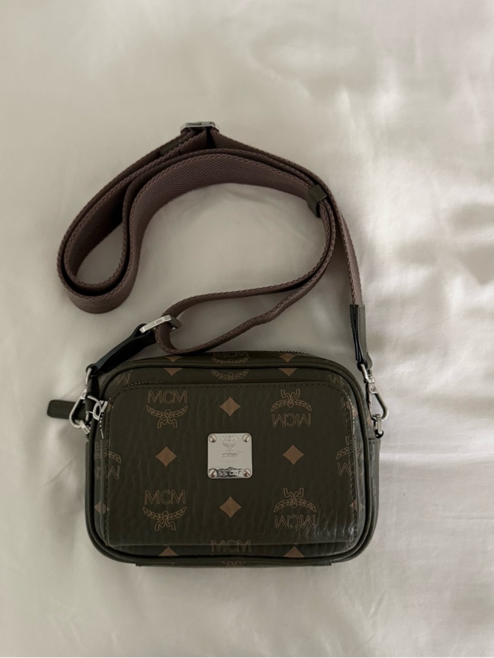 MCM olive green cross body bag